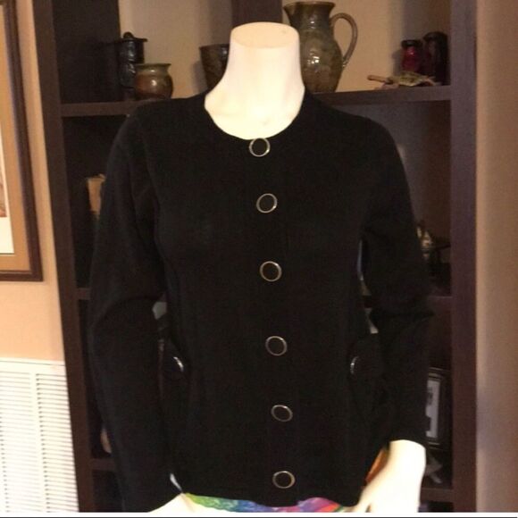 Jenny Black Cardigan Sweater Size SMALL - Picture 2 of 6